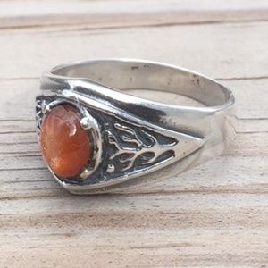 Celtic Tree of Life Ring .925 Sterling Silver w/ Natural Sunstone gem USA